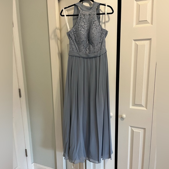 Azazie Emilia Dusty Blue Bridesmaid Dress - Picture 5 of 14